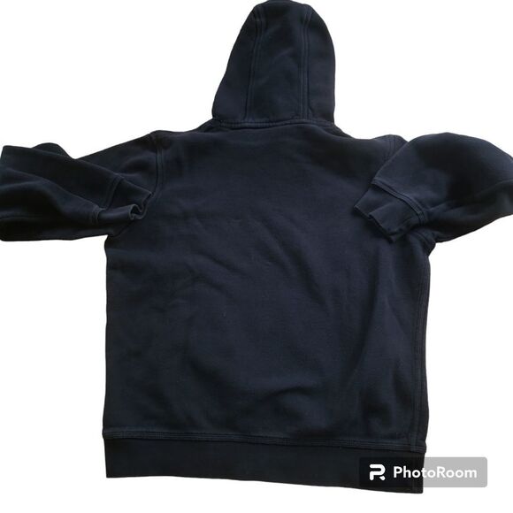 Nike Black Mens Hoodie Sweatshirt Medium Red Swoosh - Picture 2 of 8